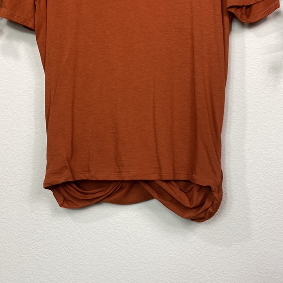 •express• Pumpkin Spice {twist hem} Puff Sleeved [burnt orange] NWOT T-Shirt - Picture 8 of 10